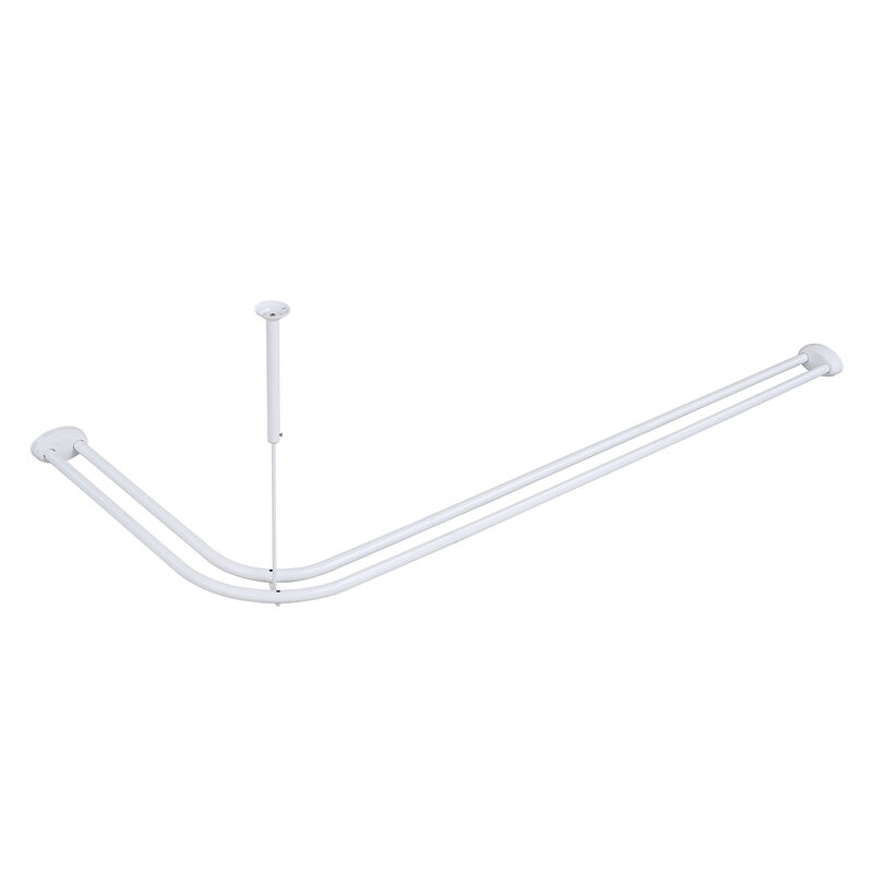 Aluminum Double L Shaped Shower Curtain Rod 72" L x 31.7" W image number 2