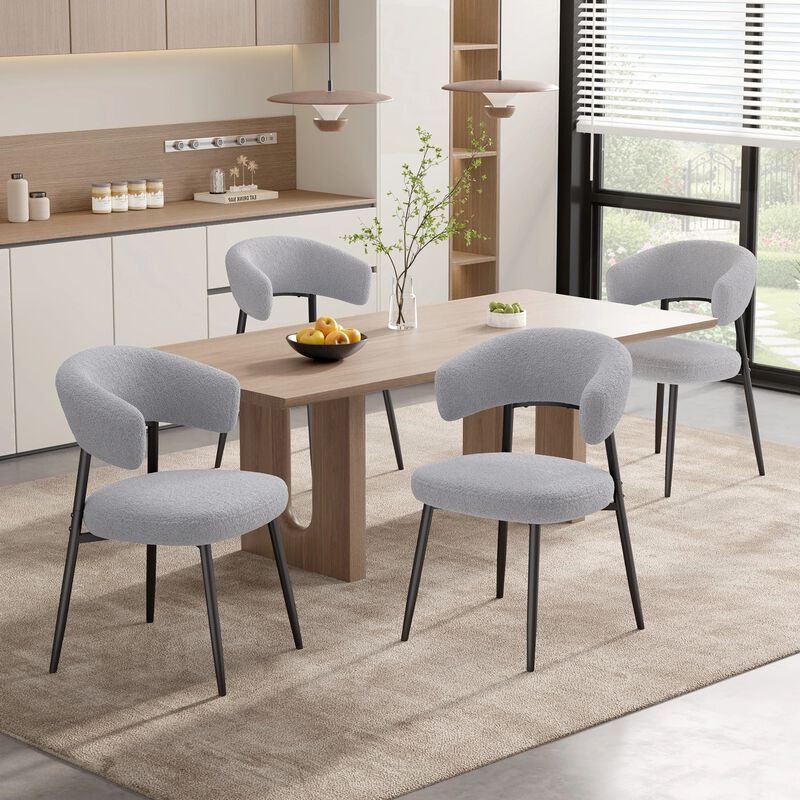Modern Velvet Dining Chair Set of 4 image number 2