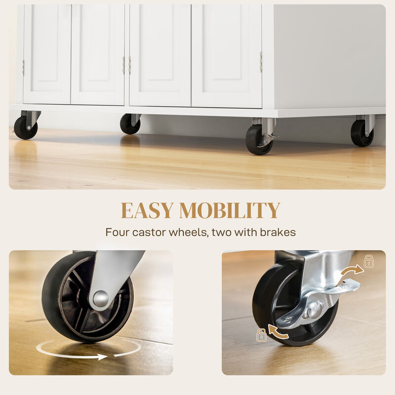 Hivvago Kitchen Island Cart on Wheels with Storage and Drawers image number 6