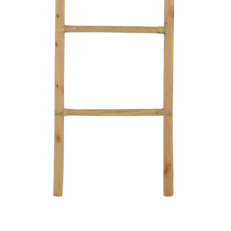 Kinu Decorative Ladder Rack with Arch Top, Natural Brown Wood, 72 Inch image number 6