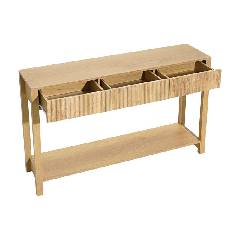 Farmhouse Entryway Console Table 47" with Drawer & Shelf Storage image number 3