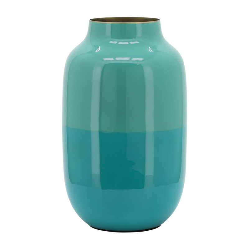Metal 12" Urn Vase, Green image number 0