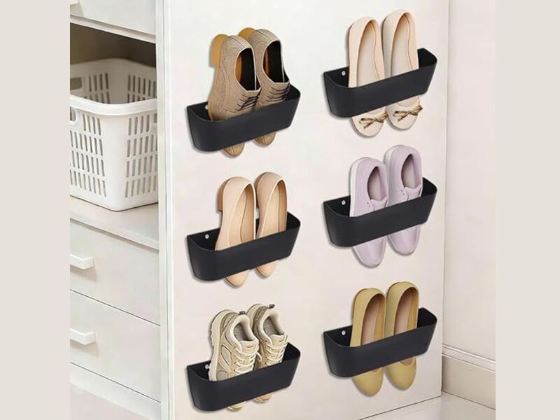 Entryway Shoe Organizer Closet Storage Black 12 Piece Wall image number 1