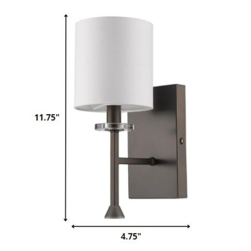 Hivvago Minimalist Bronze Wall Sconce with Fabric Shade