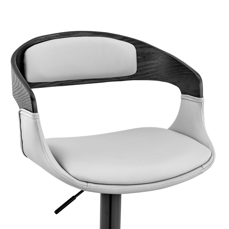 Hivvago Gray And Black Iron Swivel Low Back Adjustable Height Bar Chair