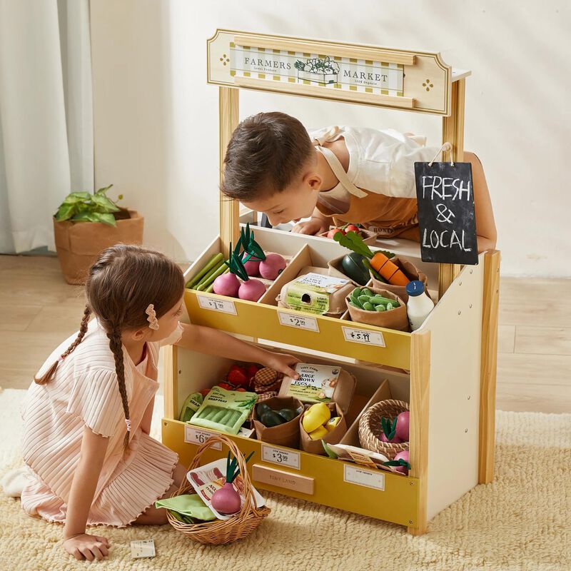 Wooden Play Food for Kids Kitchen, Pretend Food Set Toy - 4 Themed Sets, Play Kitchen Accessories, Montessori Toy image number 6