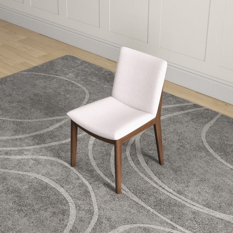 Merax Modern Laura Mid-Century Modern Solid Wood Dining Chair Set with Upholstered Fabric