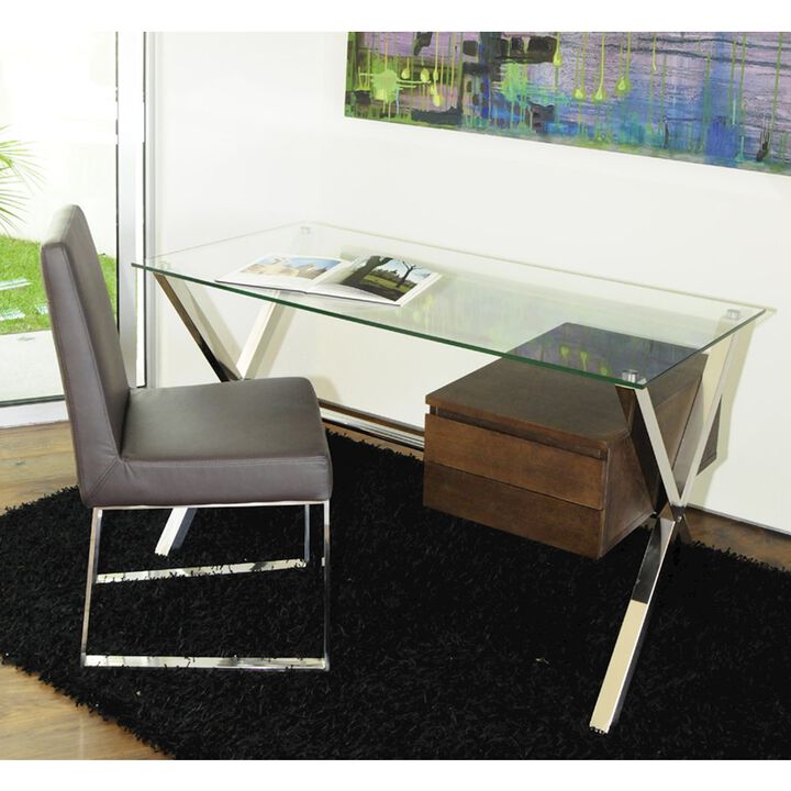 Pangea Home Beverli Desk Small Espresso