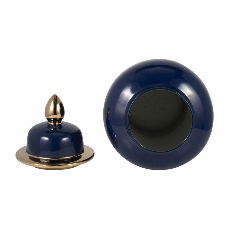 Cer, 24" Temple Jar, Navy/gold image number 4