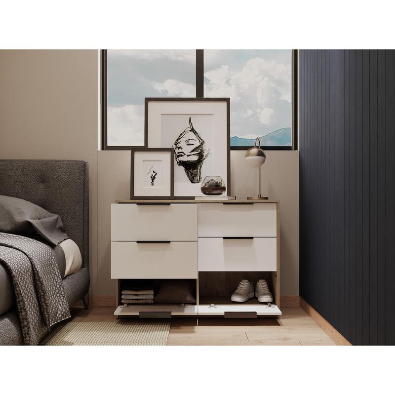 Egeo 4 Drawers Dresser Pine-White