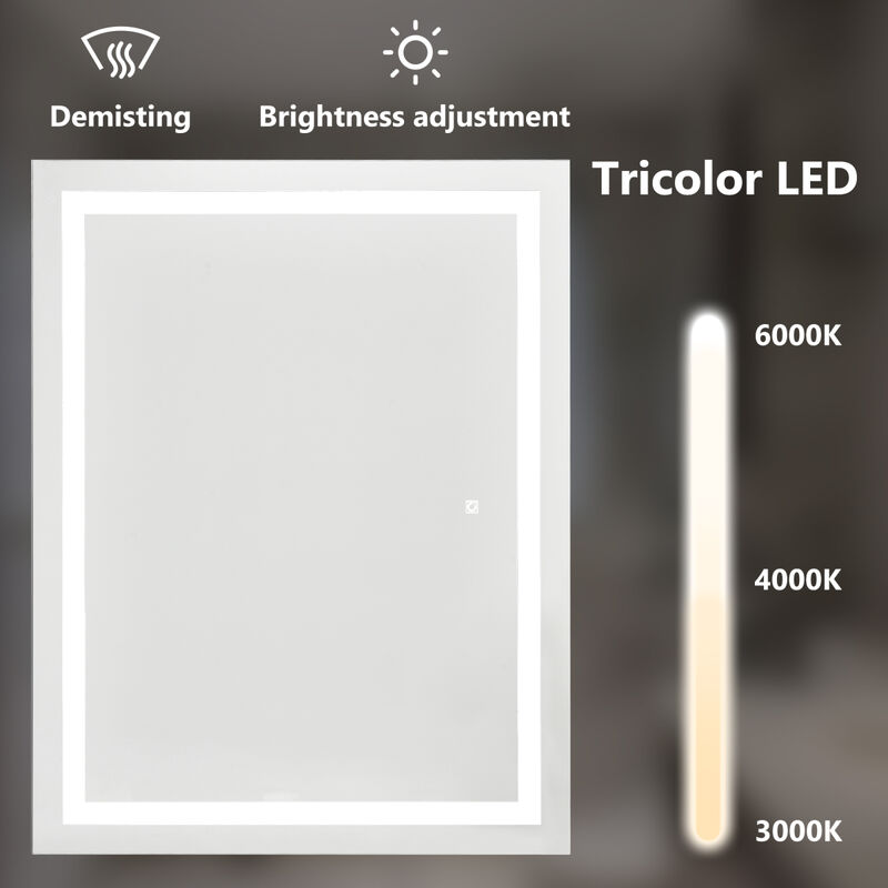 Bathroom Vanity LED Lighted Mirror-(Horizontal/Vertical)-36X28in