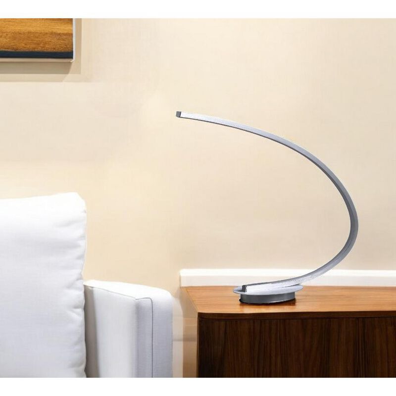 Hivvago 16" Silver Metal Desk Led Table Lamp