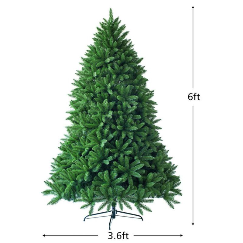 Hivvago 6 Feet Unlit Artificial Christmas Tree with 1250 Branch Tips