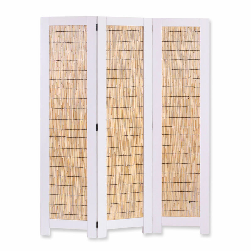 Wood Folding Three-Panel Screen Room Divider for Privacy and Stylish Space Division
