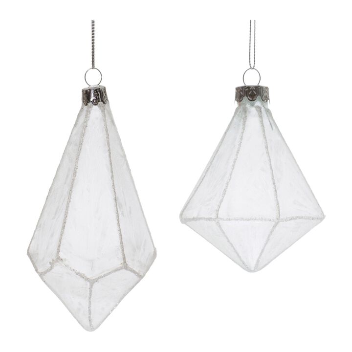 Frosted Glass Teardrop Ornaments, Set of 6 for Elegant Holiday Tree Styling