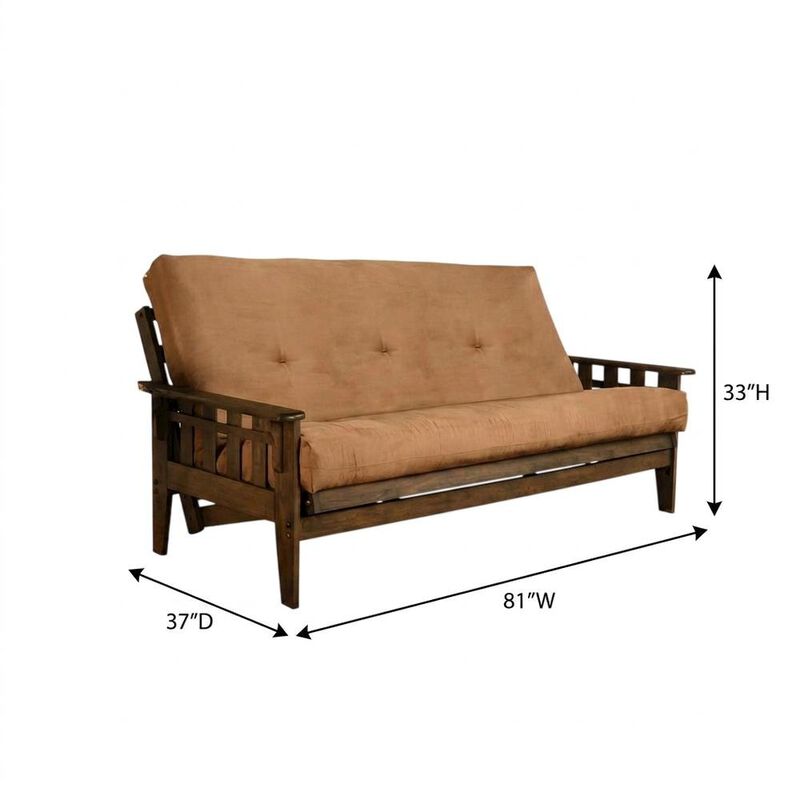 Tucson Frame-Rustic Walnut Finish-Suede Peat Mattress image number 5