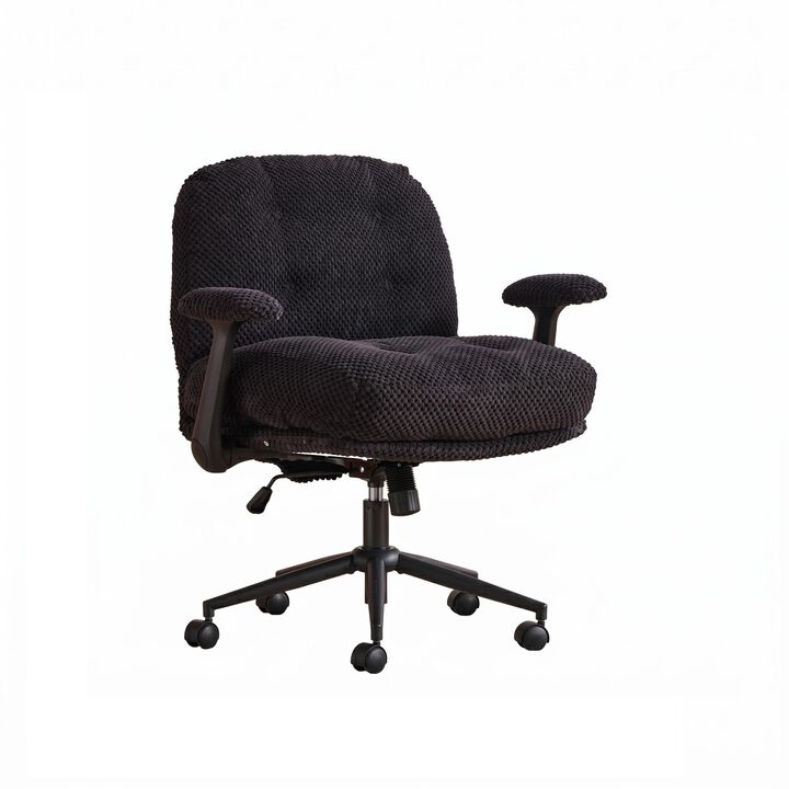 Cross Legged Office Chair with Flip-Up Arms, Adjustable Height Swivel Desk Chair