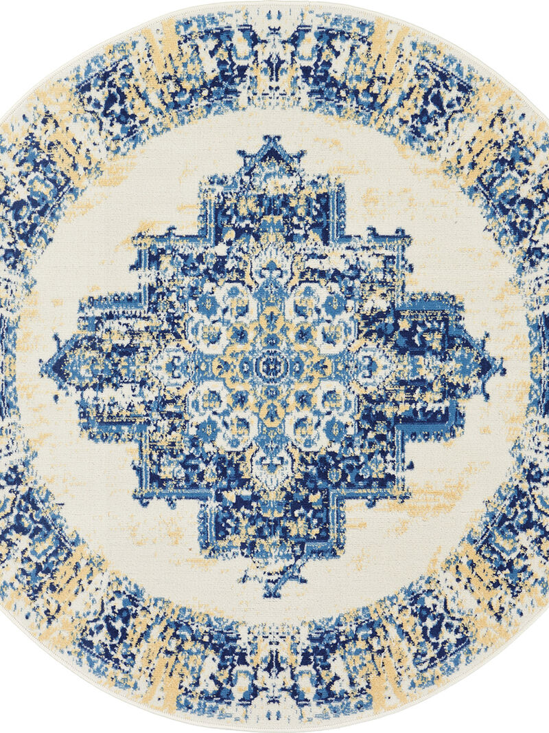 Grafix GRF14 White 5'3" x Round Rug