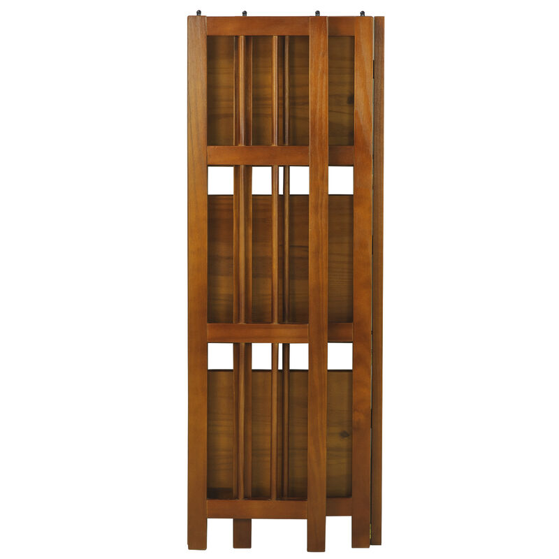 Casual Home 3-Shelf Folding Bookcase (14" Wide)-Honey Oak