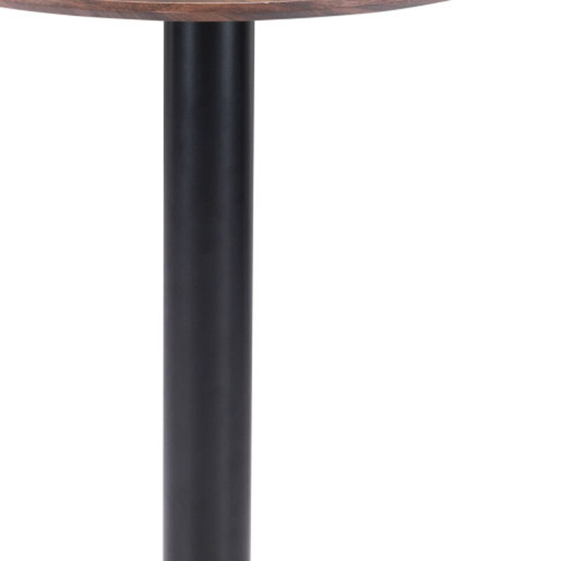 Hivvago 24 Inch  Black And Brown Round End Table