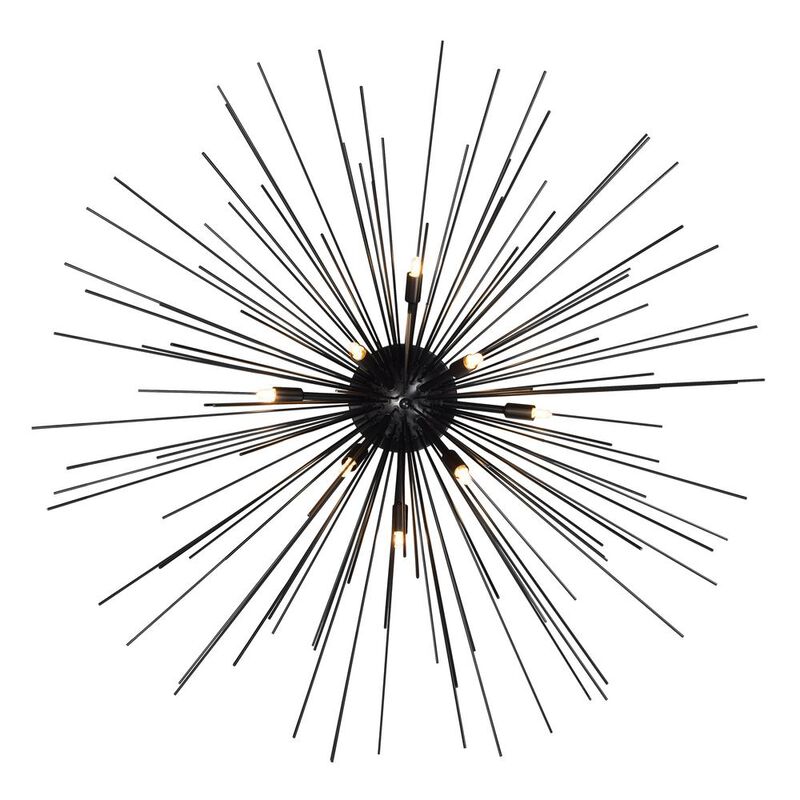 CWI Lighting Savannah 8 Light Flush Mount With Black Finish