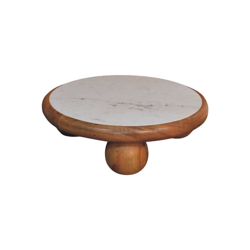 Artisan Furniture Solid Wood Bola Round Coffee Table , Brown image number 2
