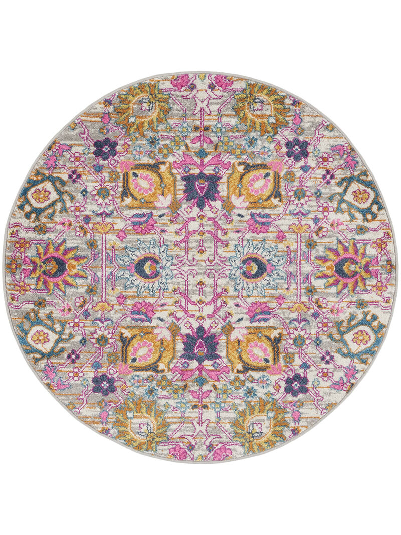 Passion PSN01 Silver 4' x Round Rug image number 0