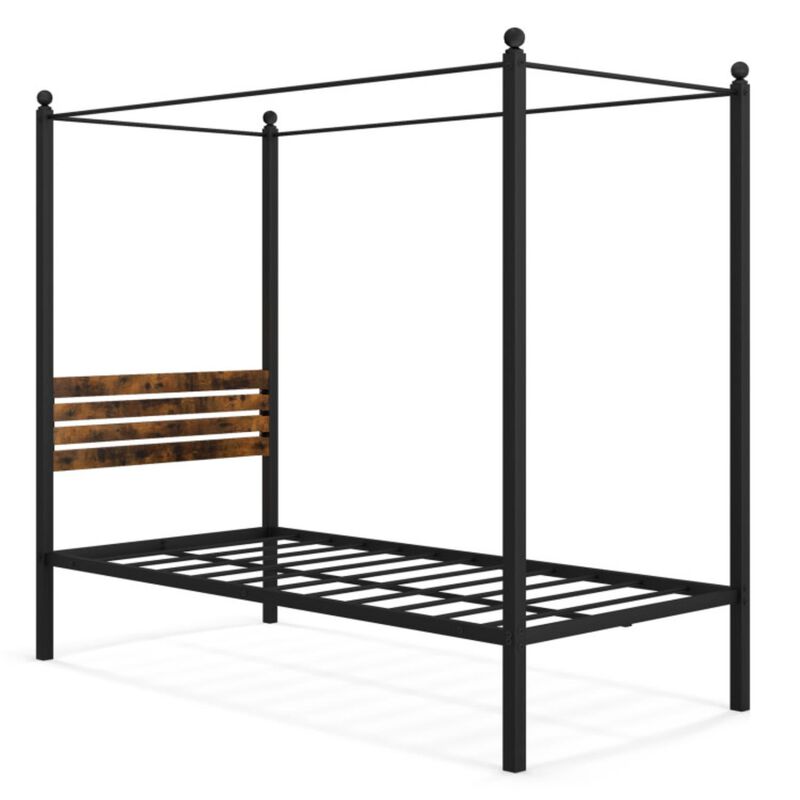 Hivvago Canopy Bed Frame with Under Bed Storage