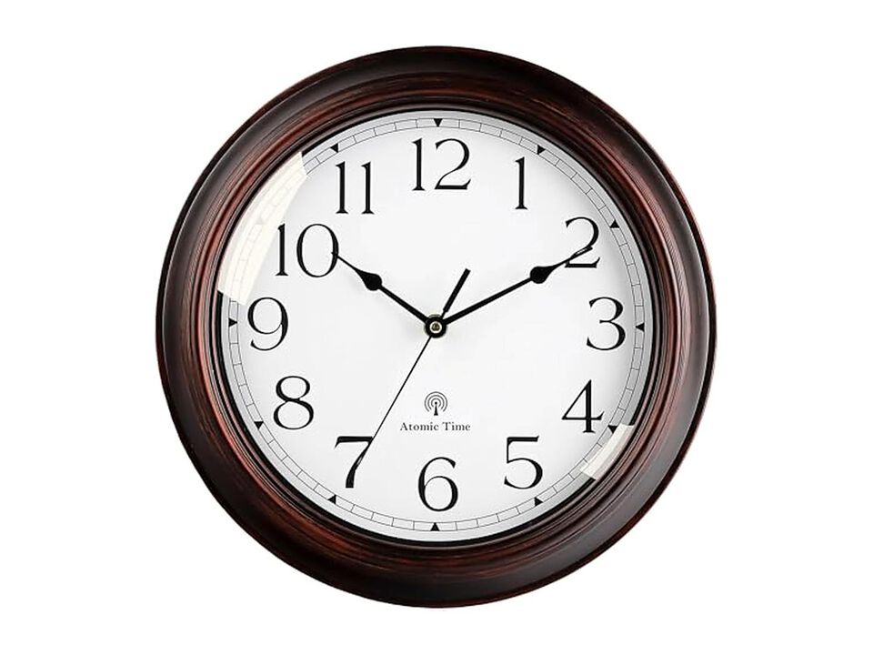 Atomic Vintage Classic Bronze Wall Clock 10 Inch Silent Non Ticking
