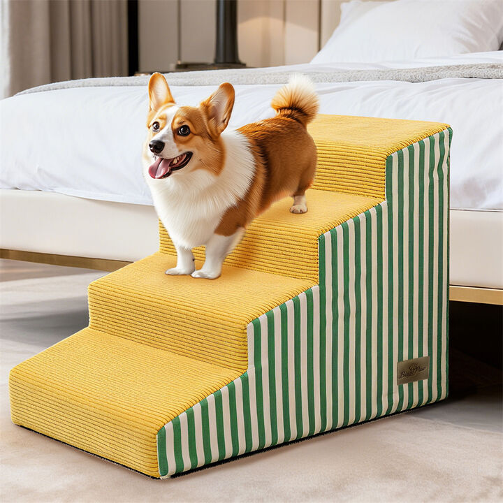 Dog Stairs for Small Dogs Cats 3/4/5-Step Non-Slip Pet Steps for Couch Sofa Bed