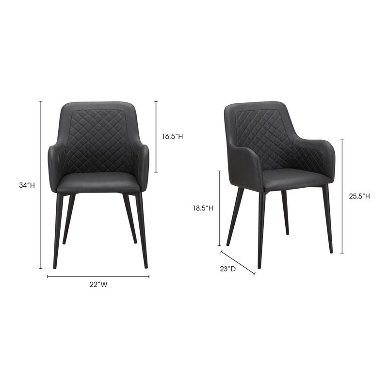 Moe's Home Collection Cantata Dining Chair Black-Set Of Two