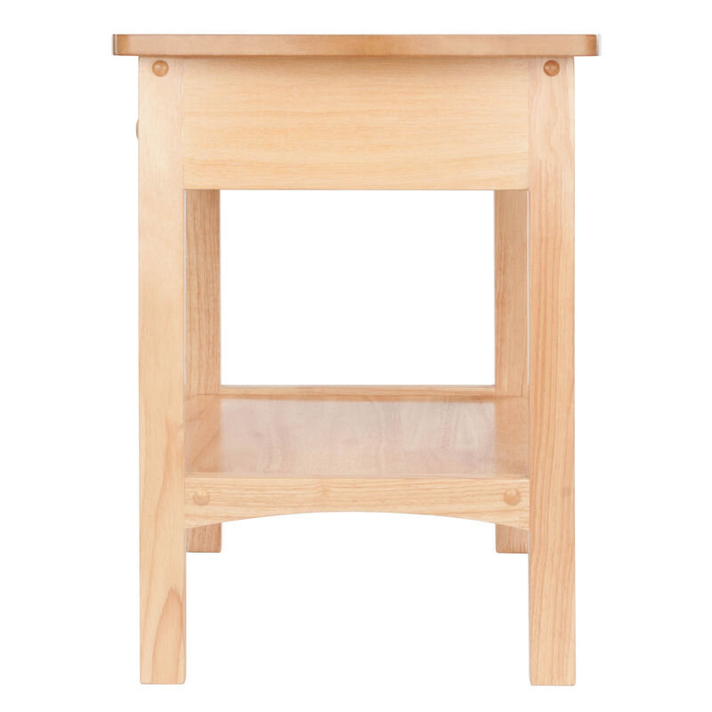 Claire Curved Accent Table, Nightstand, Natural