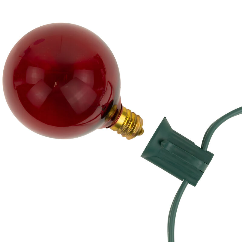 10-Count Red G50 Globe Christmas Patio Lights- 9ft  Green Wire image number 4