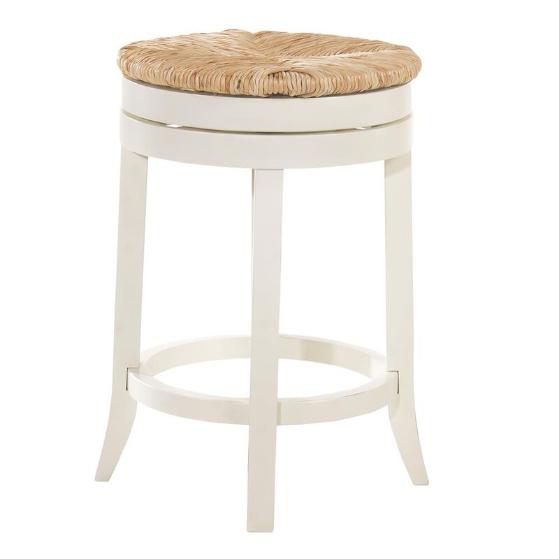 Carolina Living Irving 24 Swivel Rush Seat Counter Stool - Antique White