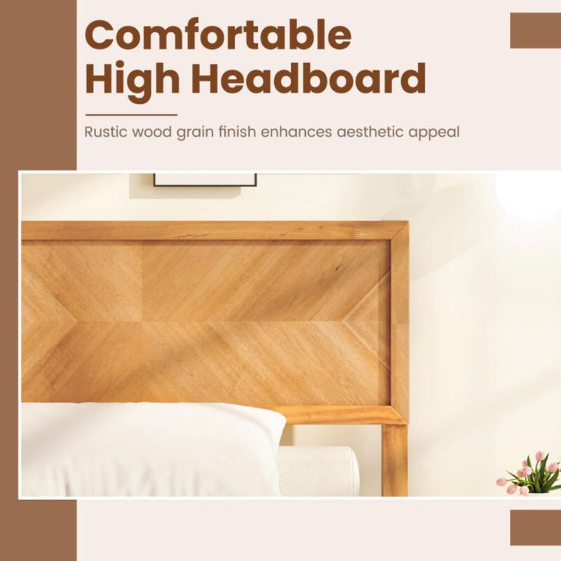 Bed Frame with Headboard and Storage Space for Practical and Stylish Bedroom Organization