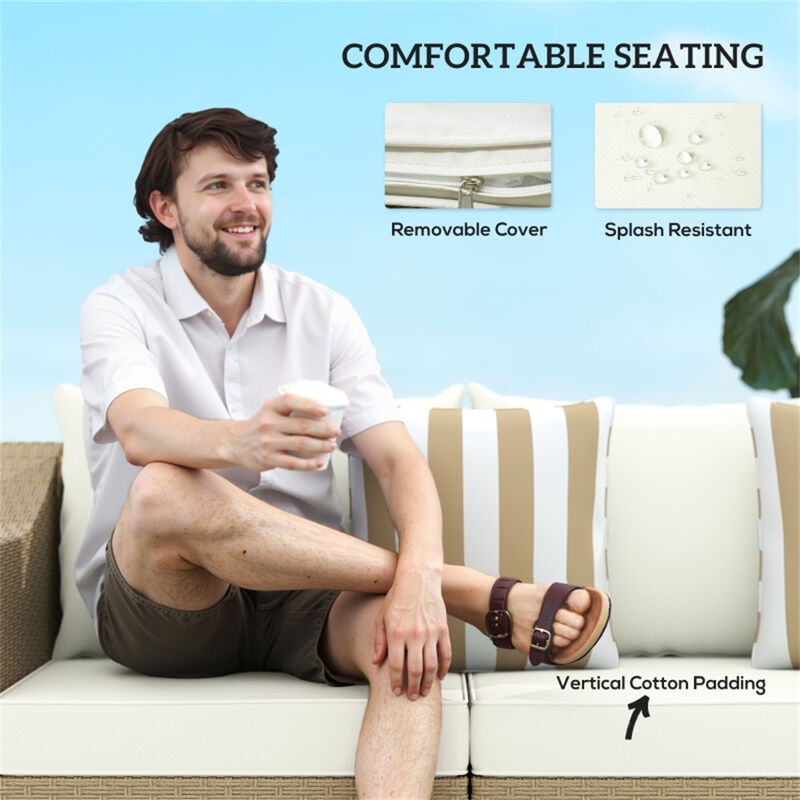 Outdoor Wicker 3-Seater Sofa &ndash; Sturdy and Comfortable Rattan Furniture for Garden or Porch image number 4