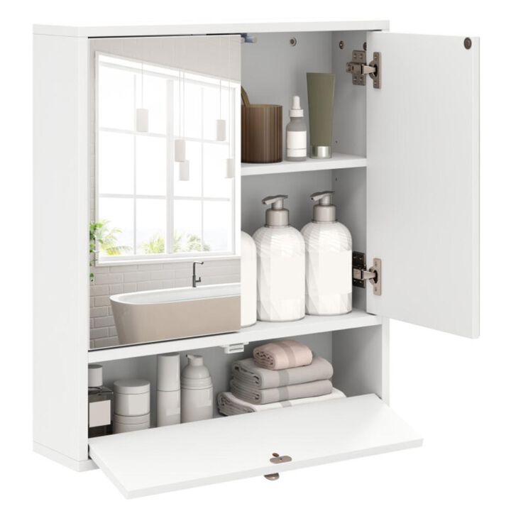 Hivvago Double Door Wall-Mounted Bathroom Mirrored Medicine Cabinet