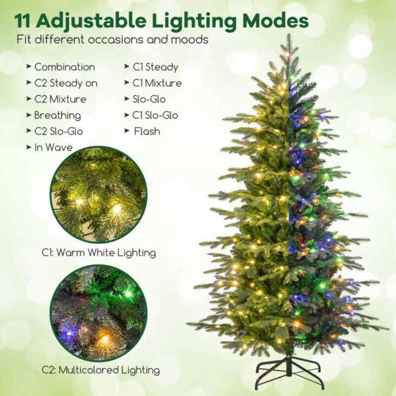 Hivvago Pre-Lit Artificial Christmas Tree with Warm White LED Lights