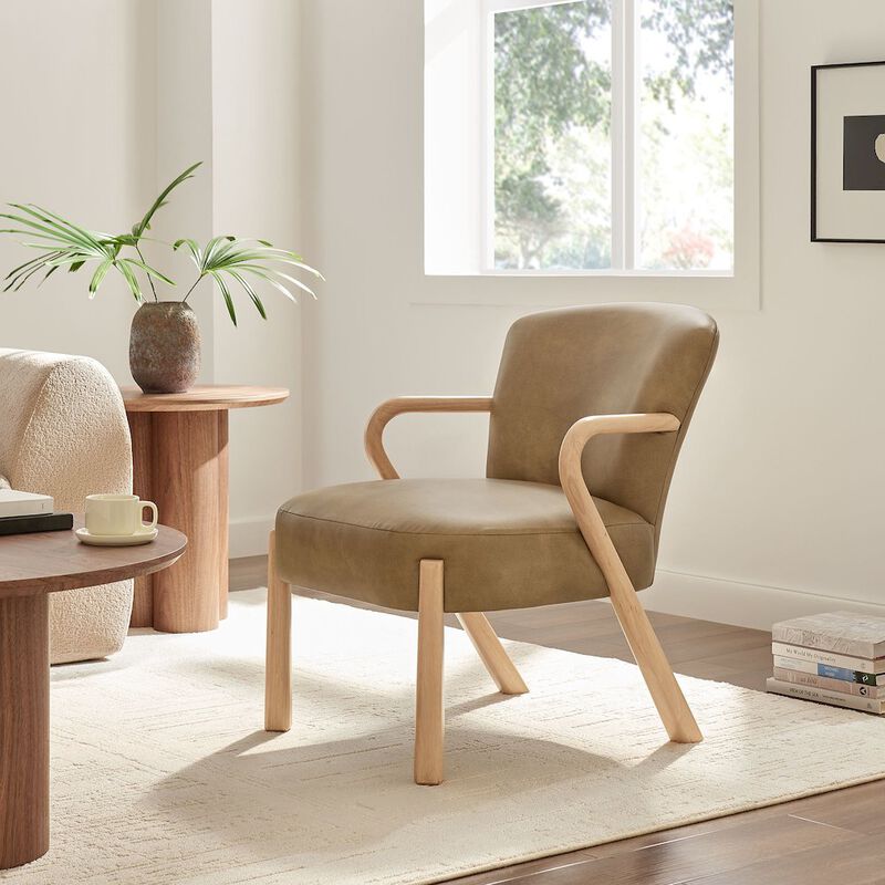 Arden Faux Leather Upholstered Accent Armchair image number 7