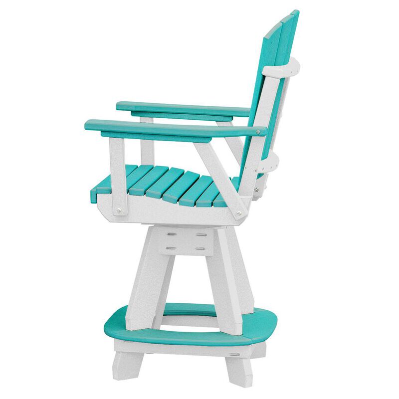 OS Home and Office Model 44S-C-ARW Counter Height Square Table in Aruba Blue with White Base