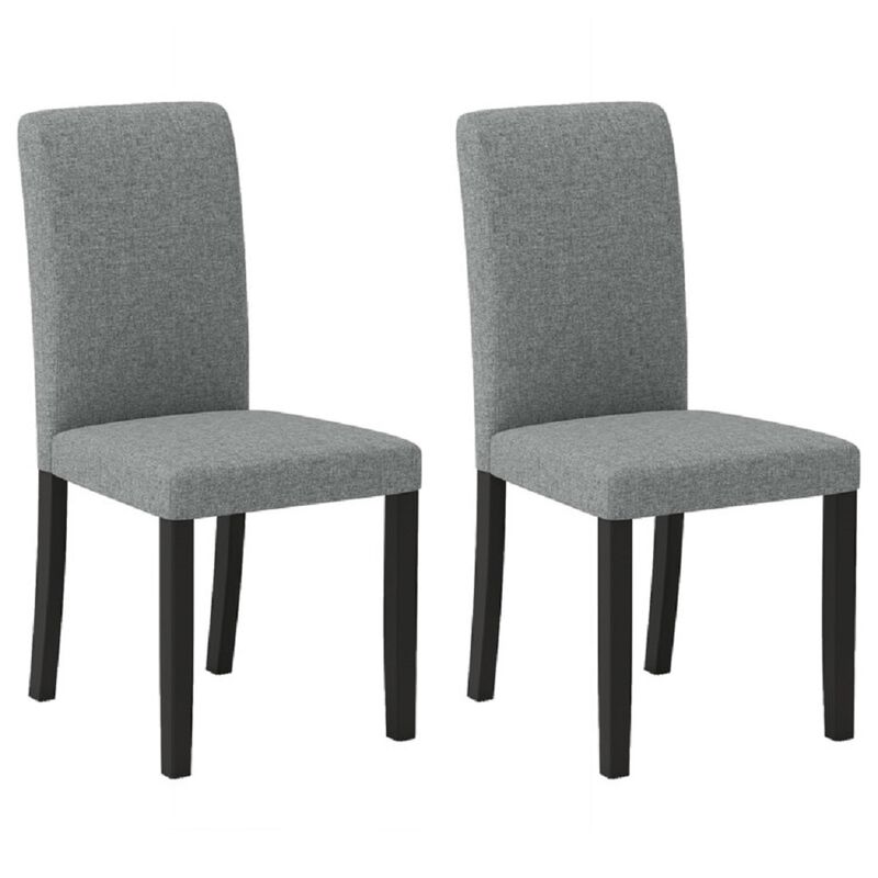 Modern Dining Chair Set of 2 with Mid Century Design and Rubber Wood Legs image number 0