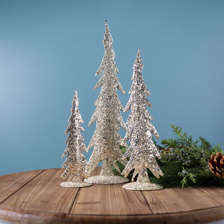 Iron Tree Sculptures Set of 2 for Festive Home Decorations