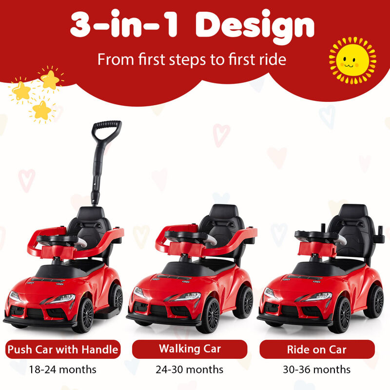 Toddler 3 in 1 Sliding Walking Toy with Foot to Floor Stroller Design image number 4