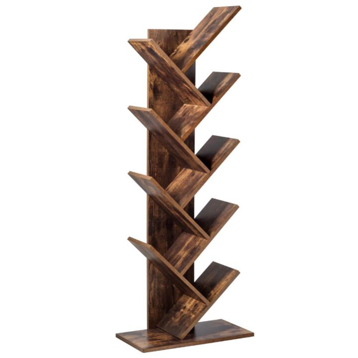 Hivvago 8-Tier Free Standing Tree Bookshelf