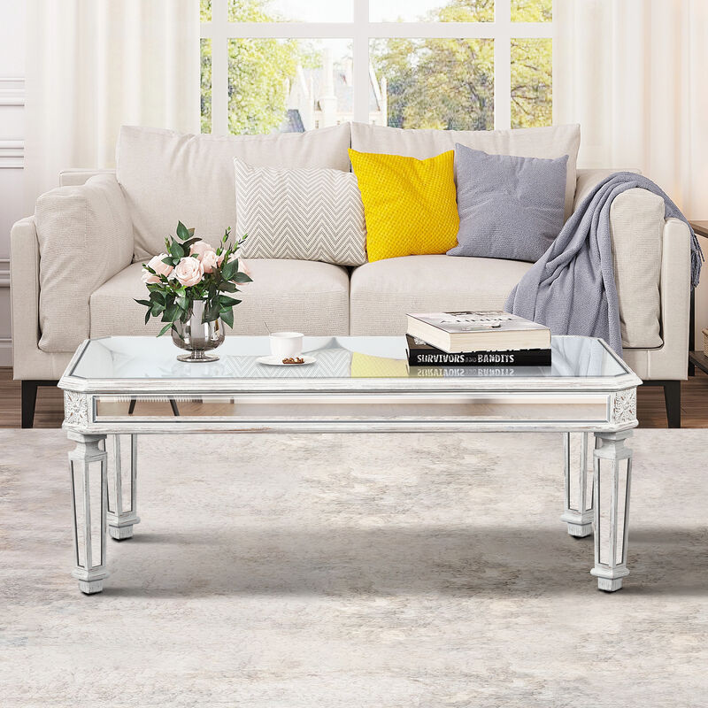 Gumbi Silver Mirrored Coffee Table image number 2