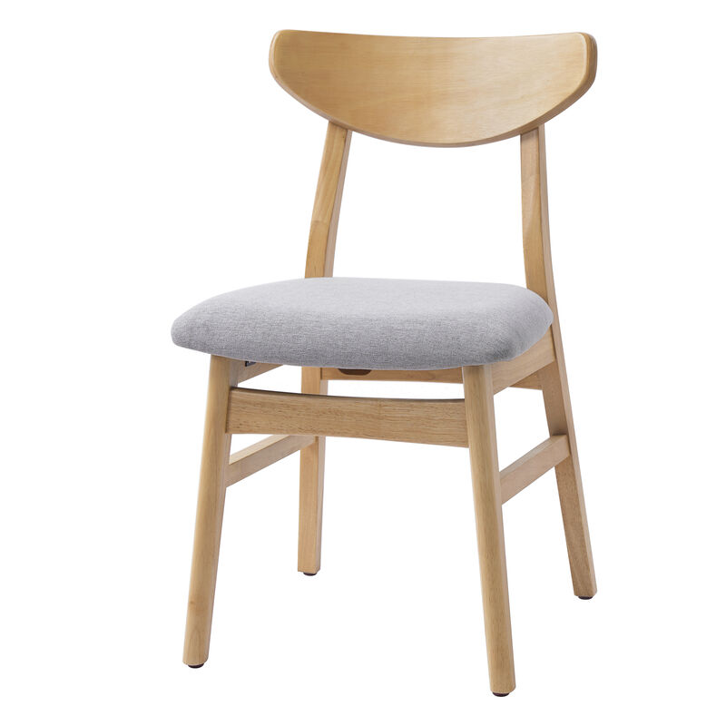 Whisen 2-Piece 19.8inch Upholstered Dining Chairs, Solid Rubber Wood Mid-Century Modern for Living Room Kitchen image number 0