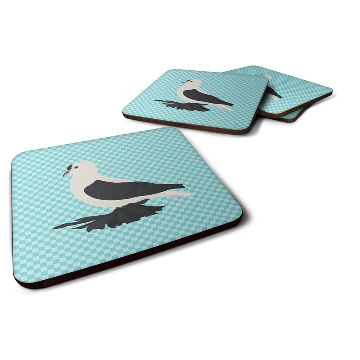 Caroline's Treasures Saxon Fairy Swallow Pigeon Blue Check Decorative coasters, 3.5, Multicolor