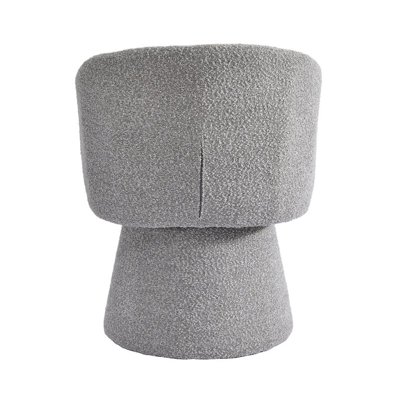 Glamour Home Belle Gray Boucle Fabric Dining Chair with Swivel Base