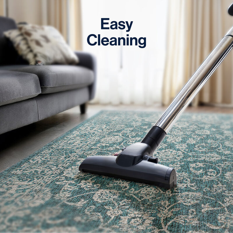 Tela Bohemian Textured Weave Floral Area Rug