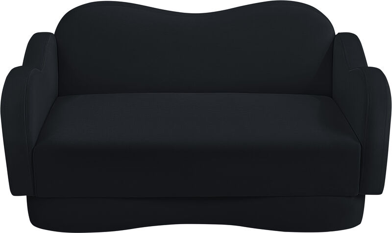 Meridian Furniture Bloom Black Velvet Loveseat
